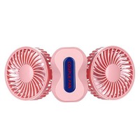 Quiet Small Fan Portable Personal Fan Battery Operated Couples Mini USB Rechargeable Table Fan Electric Handheld Fan Cooling for Home Travel Bedroom Office Hiking Desk Kids Outdoor Camping LED (Pink) - B074PWRFQJ